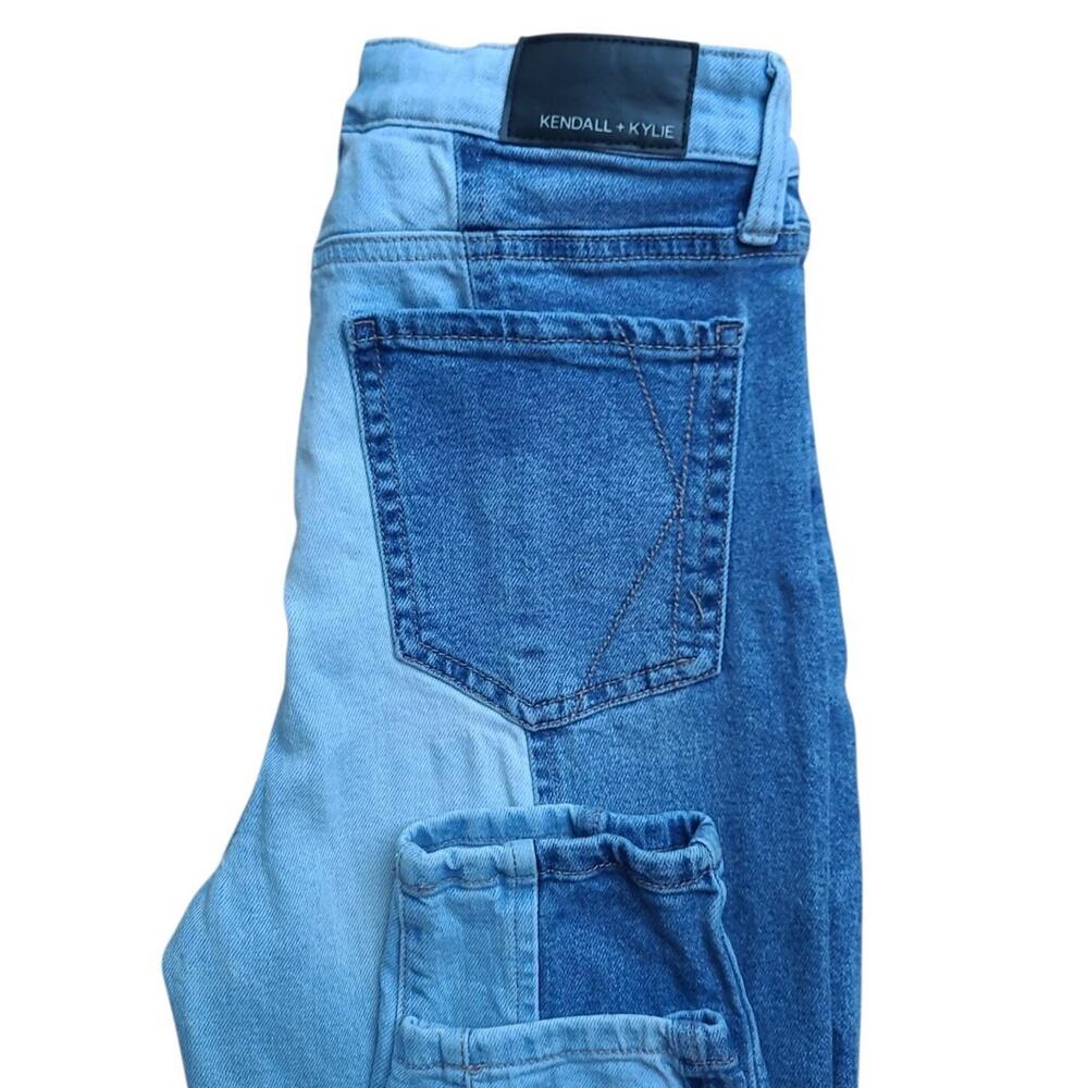 Kendall + Kylie Ultra Babe Skinny Jeans Two-Tone Blue Patchwork Size 7/Size 28